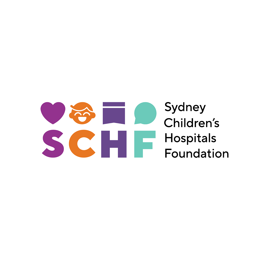 White space Sydney Children's Hospitals Foundation logo.