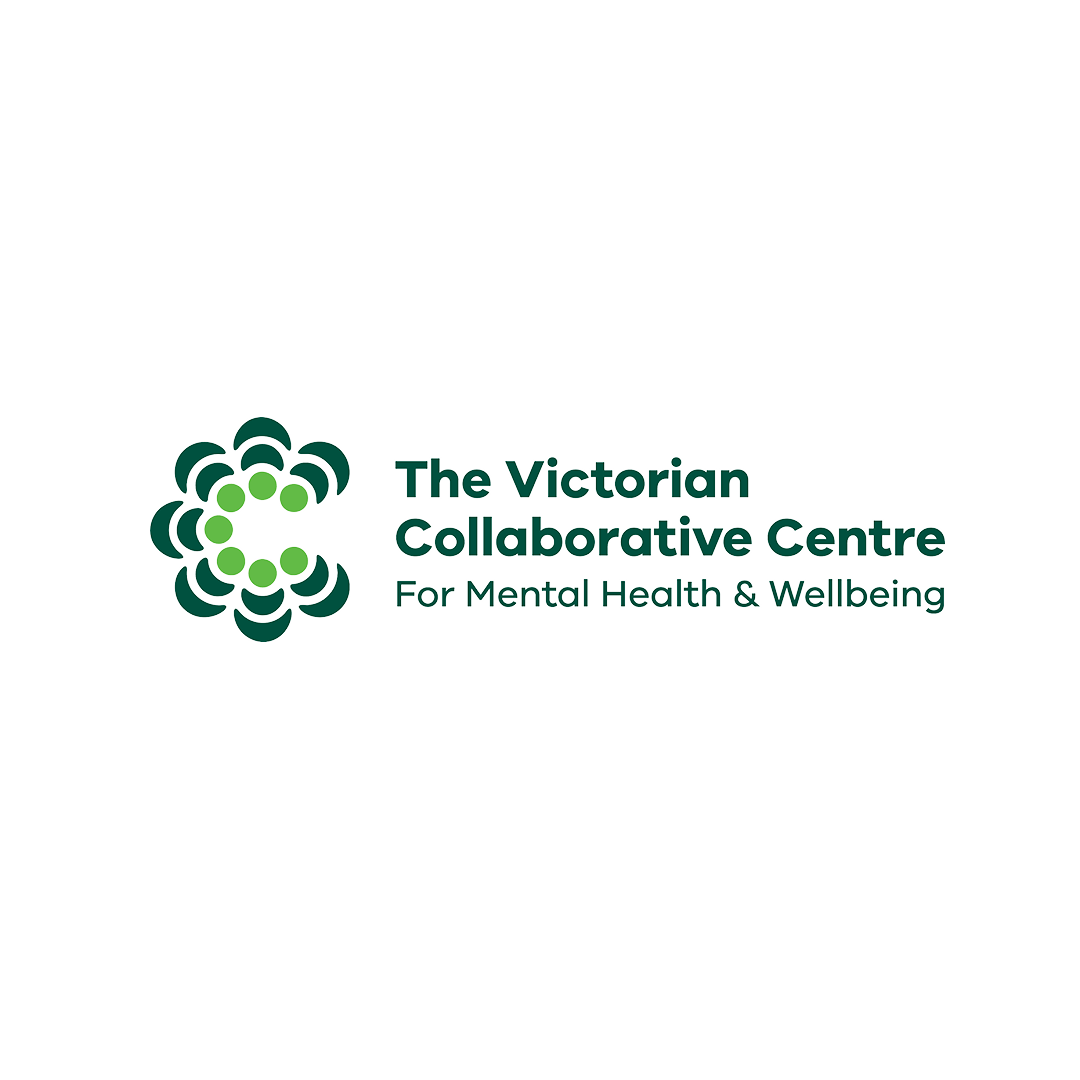 White space The Victorian Collaborative Centre for Mental Health and Wellbeing logo.